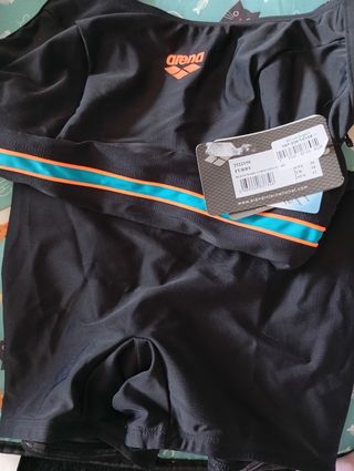 Bañador pantalón Arena natación - Negro/Naranja