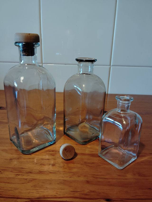 Frascas de vidrio varios tamaños