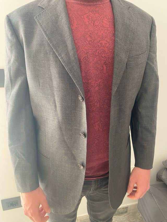 Giacca Boglioli uomo grigia in lana Loro Piana Zelander