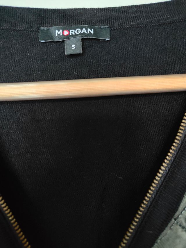 Cárdigan Morgan negro-verde militar, talla S