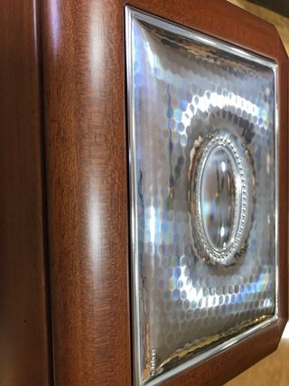 JOYERO DE MADERA Y PLATA NUEVO