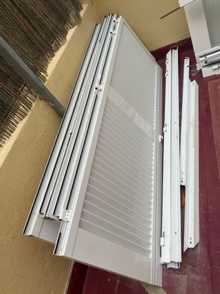 Puertas persianas aluminio blancas (2 conjuntos)