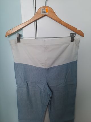 Pantalón premamá rayas azul blanco - T38