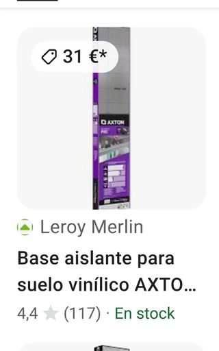 Base aislante para suelo PVC