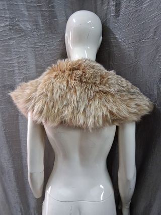 Stola collo pelliccia - beige, marrone