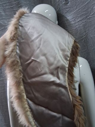 Stola collo pelliccia - beige, marrone