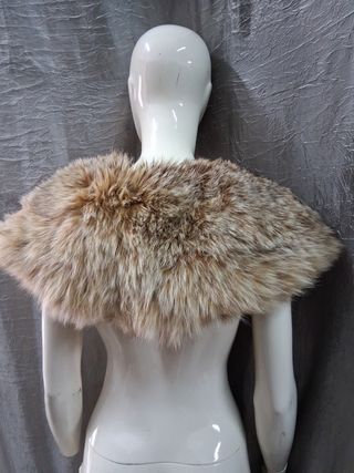 Stola collo pelliccia - beige, marrone