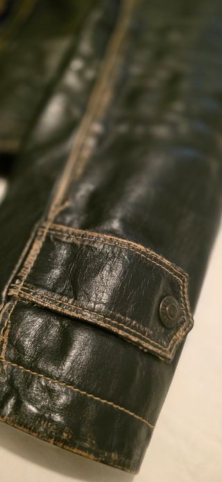 Cazadora cuero envejecido Zara Man talla M