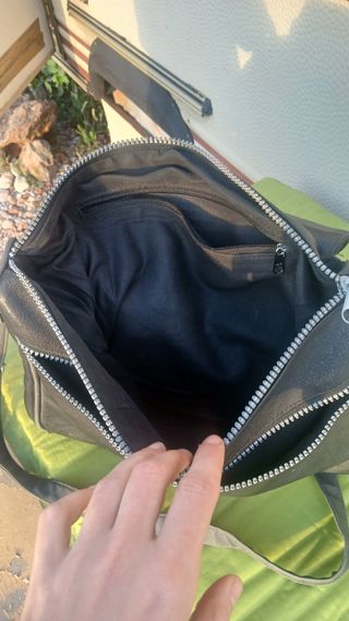 Bolso mensajero negro, vintage.