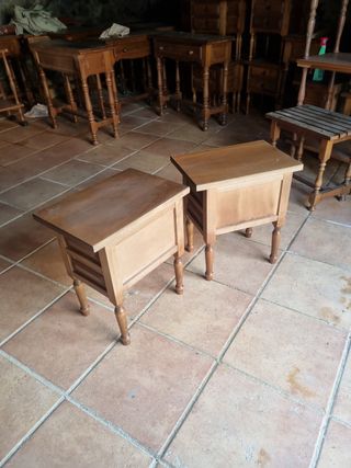 Mesitas noche madera - 2 uds