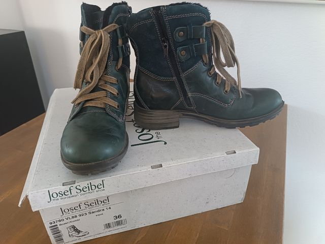 Botas de piel en verde talla 36