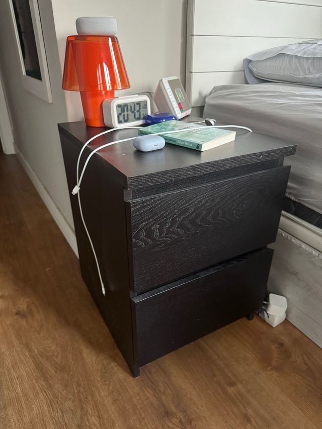 MALM Cómoda de 2 cajones negromarrón 40x55 cm