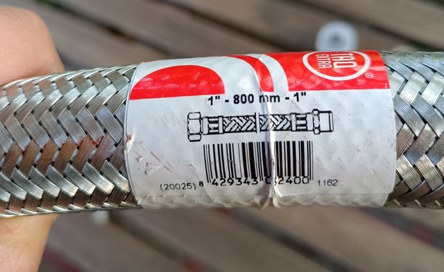 Latiguillo metálico 1" - 800mm