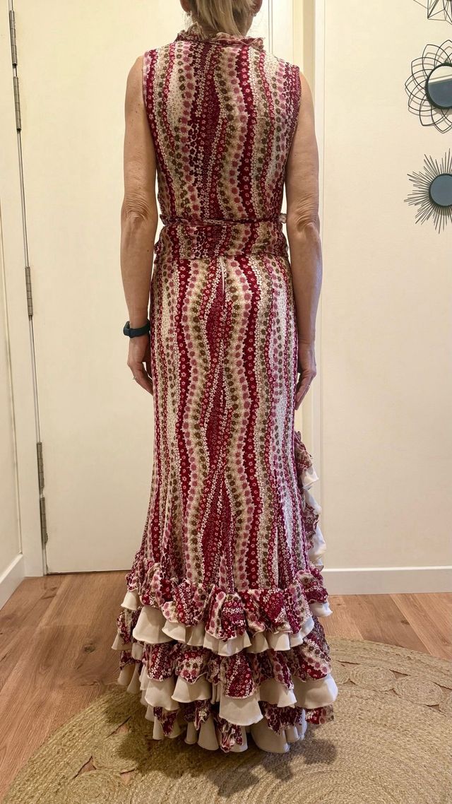 Vestido Flamenca Rojo y Beige