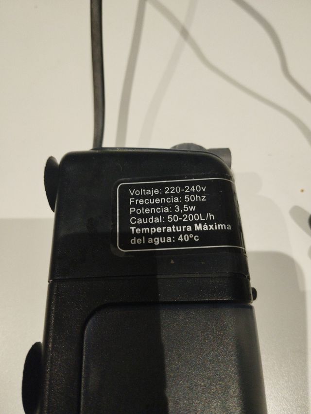 Filtro interno para acuario