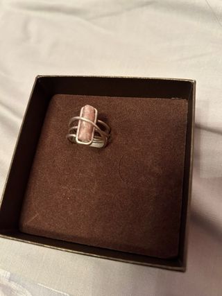 Anillo turmalina rosa y plata