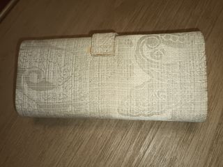 Bolso Clutch damasco beige dorado