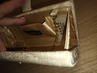 Bolso Clutch damasco beige dorado