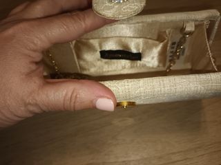 Bolso Clutch damasco beige dorado