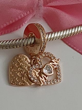 Charm Mom en plata roseS 925.