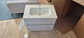 Mueble baño Sanchís blanco-gris