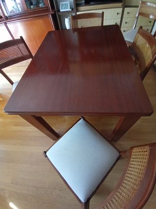 Librería, mesa y sillas de salón