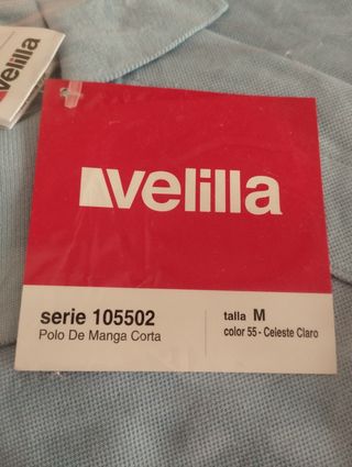 Polo Velilla nuevo etiqueta celeste claro talla M
