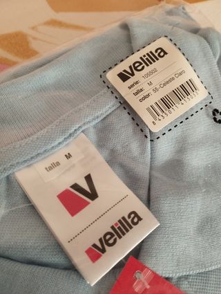 Polo Velilla nuevo etiqueta celeste claro talla M