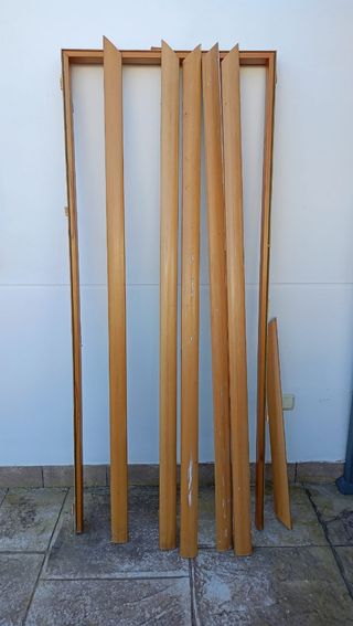 Puerta madera  y cristal color roble de 82,5 cm