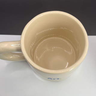 Beige Ceramic Mug – Art, Books & Coffee Statement