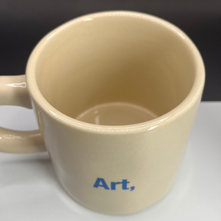 Beige Ceramic Mug – Art, Books & Coffee Statement