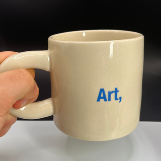 Beige Ceramic Mug – Art, Books & Coffee Statement