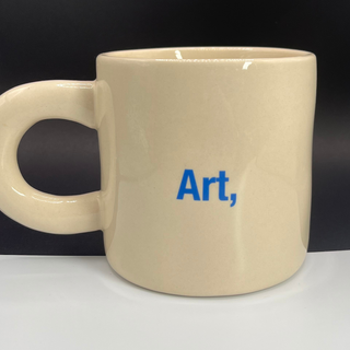 Beige Ceramic Mug – Art, Books & Coffee Statement