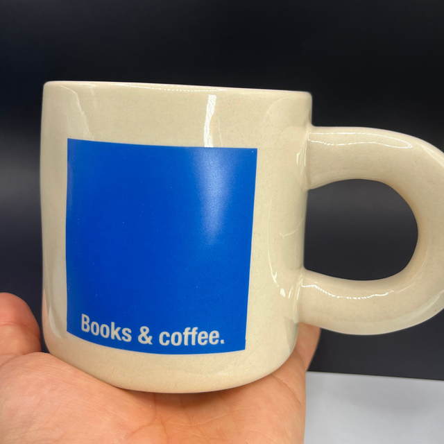 Beige Ceramic Mug – Art, Books & Coffee Statement