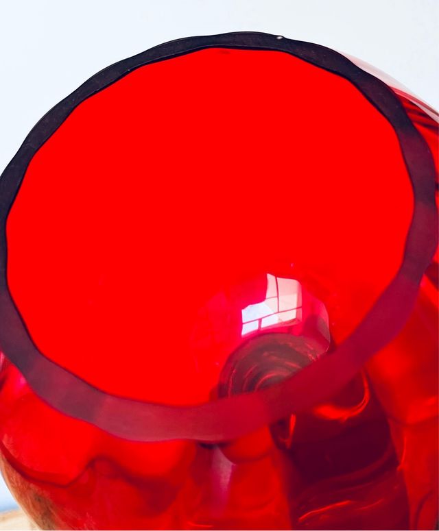 Coppa decorativa grande rossa anni '60