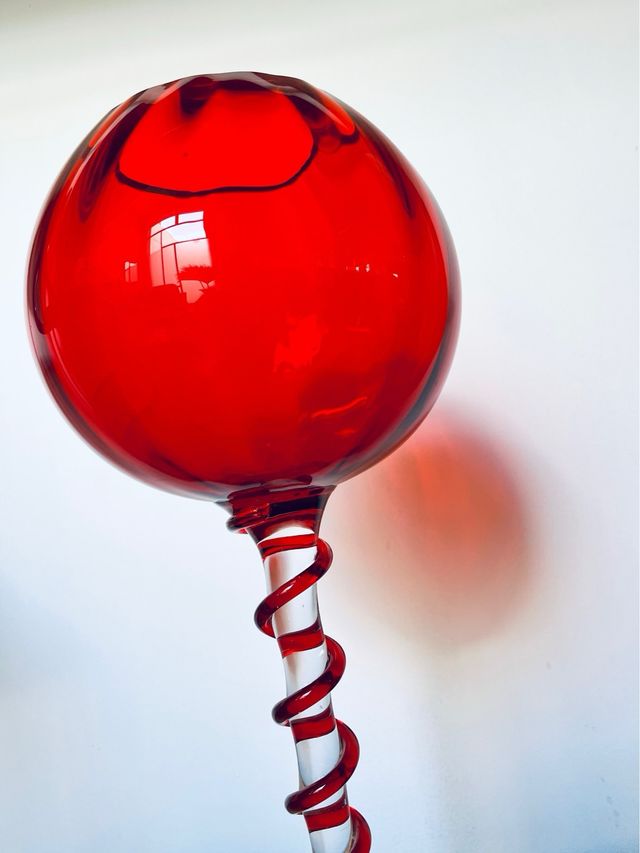 Coppa decorativa grande rossa anni '60