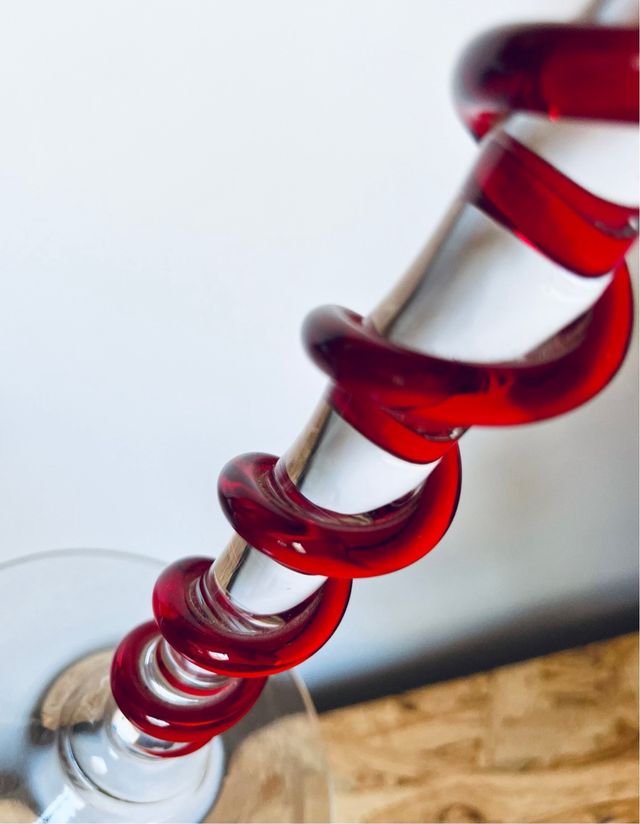 Coppa decorativa grande rossa anni '60