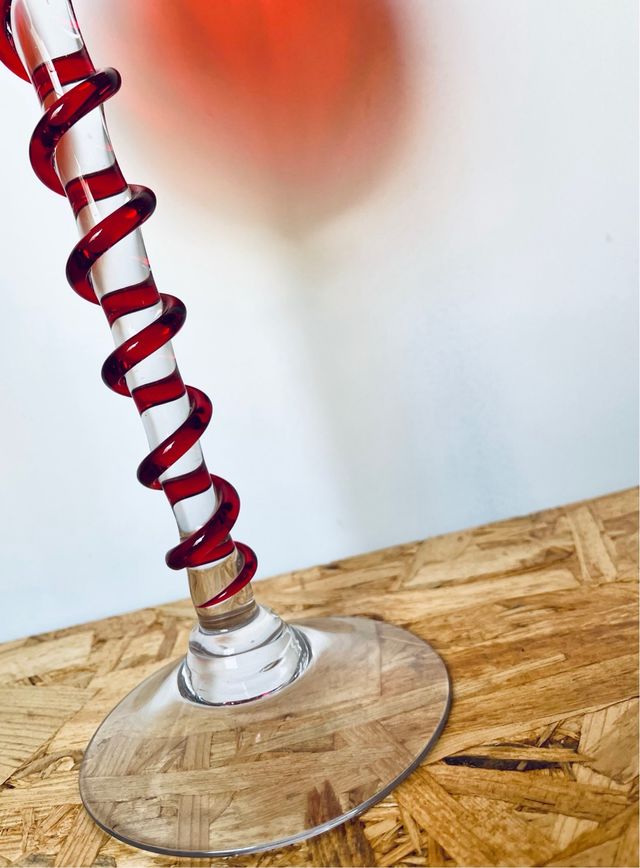 Coppa decorativa grande rossa anni '60