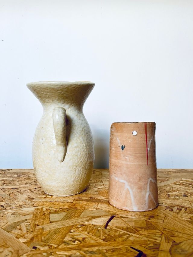 Vaso in ceramica Talavera Abstract Vintage degli anni '70