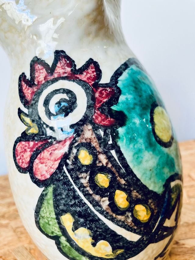 Vaso in ceramica Talavera Abstract Vintage degli anni '70