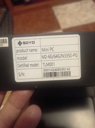 Mini PC SOYO M2-6G/64G/N3350-PG