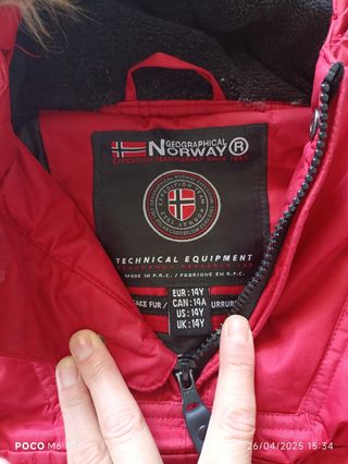 Cazadora Geographical Norway niña talla 7 roja