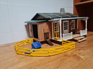 Playmobil oeste, escuela, rancho, molino.