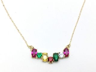 cadena oro 18k con piedra con circonita 22cm