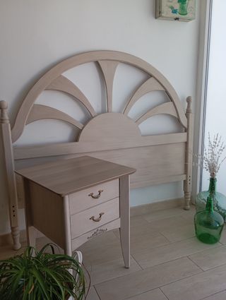 Cabecero de madera maciza vintage