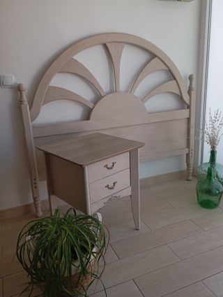 Cabecero de madera maciza vintage