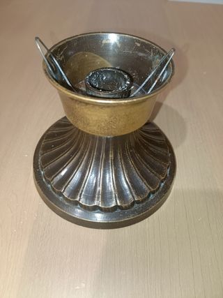 Portavelas con tulipa cristal soplado.