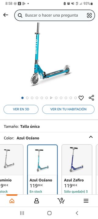 Patinete Micro Sprite LED Azul