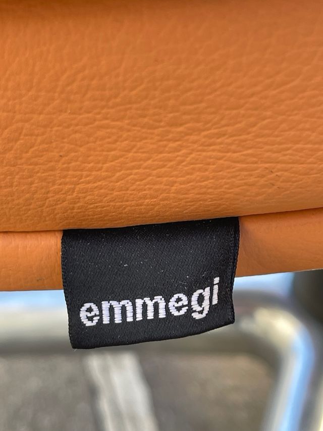 Poltrona girevole Emmegi Pulchra pelle arancione