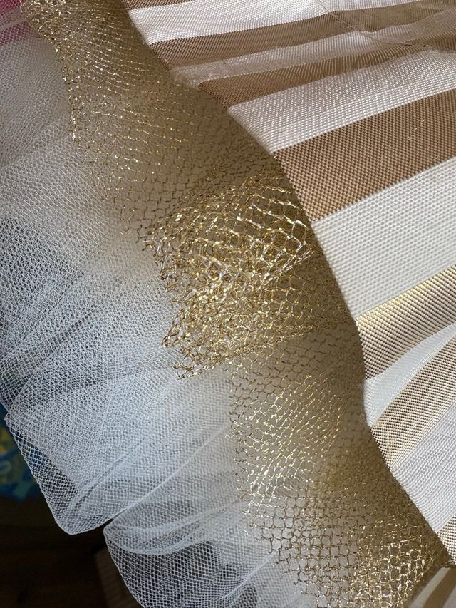 Abito bambina Miss Grant cerimonia righe oro